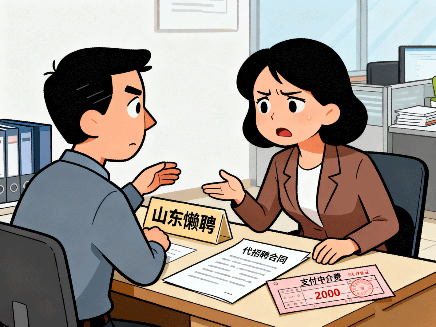 女子交了2000元招聘费一份简历没收到 想退钱被山东懒聘拒绝(图1)