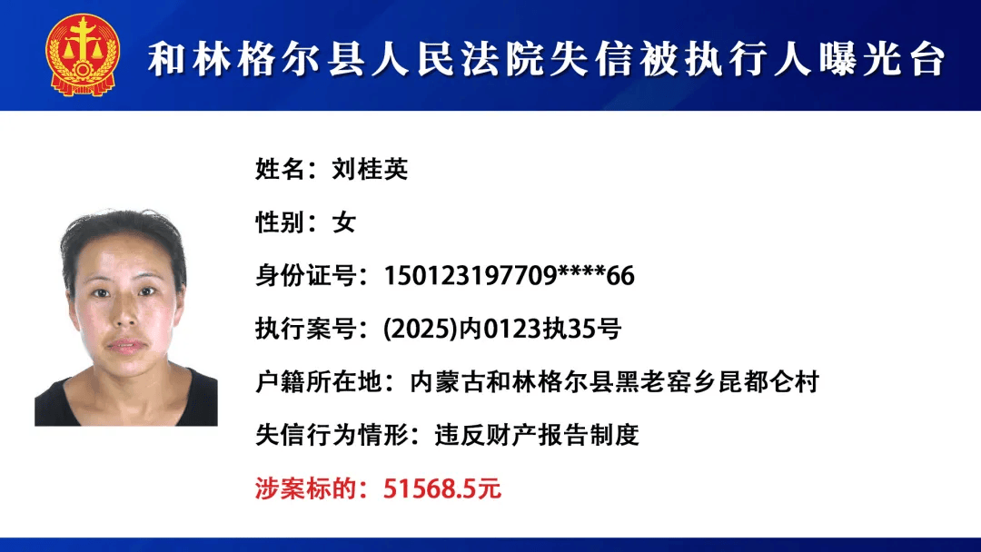 曝光！和林这几名失信被执行人有你认识的吗？_名单_信息_规定