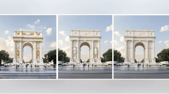 图片[2]-朗普拟建巨型“美版凯旋门”以庆祝美国建国250周年，其高度远高于旁边的林肯纪念堂 -华闻时空