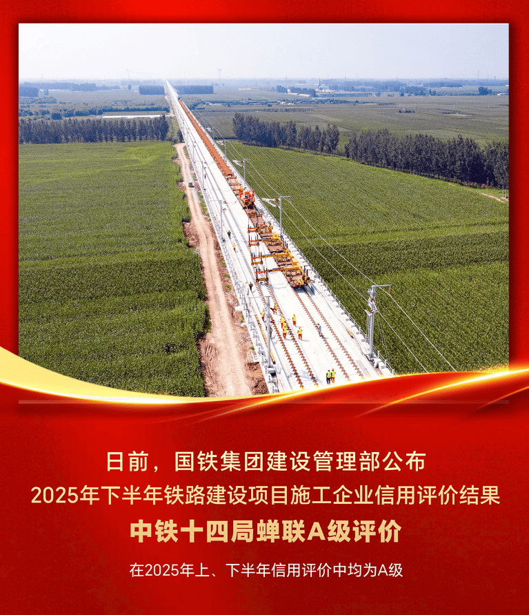 喜获A级!中铁十四局斩获铁路信用评价最高荣誉_施工_隧道_国铁