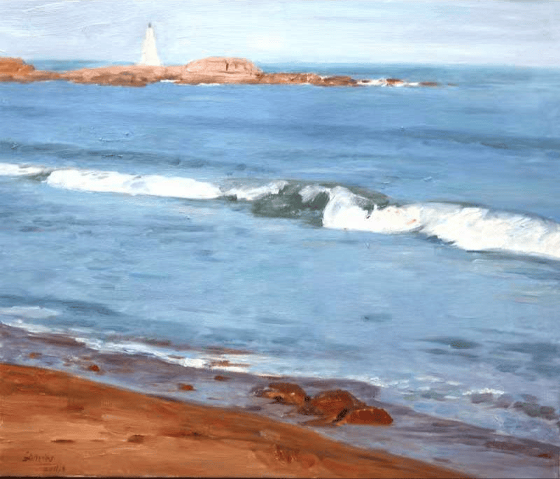 孙营海景油画展现动静张力