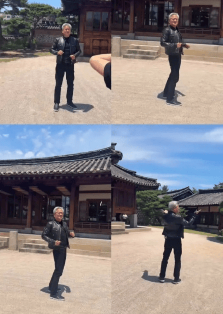 黄仁勋脱口秀录制画面曝光：身穿标志性的黑色皮夹克，与刘在石跨界对话，还跳起了舞
