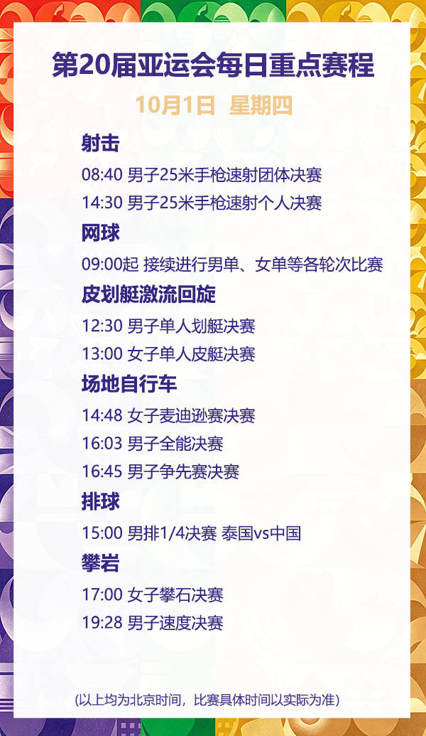 亚运播报丨射击项目今日收官中国攀岩队冲击世界纪录